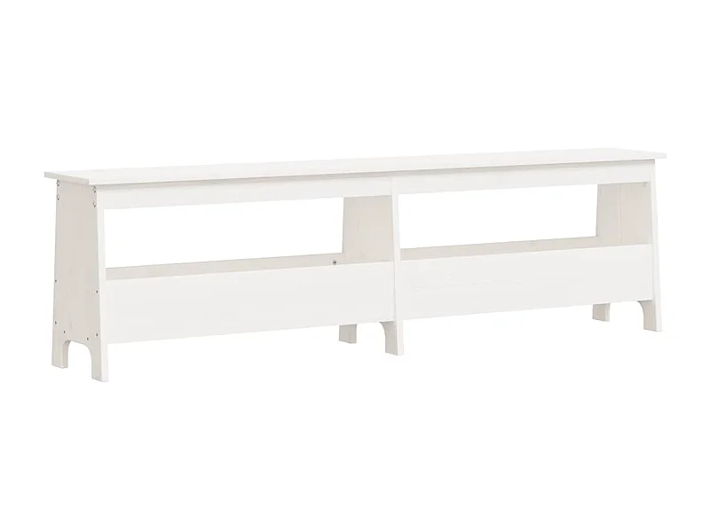Banc d'entrée blanc 160x28x45 bois de pin massif