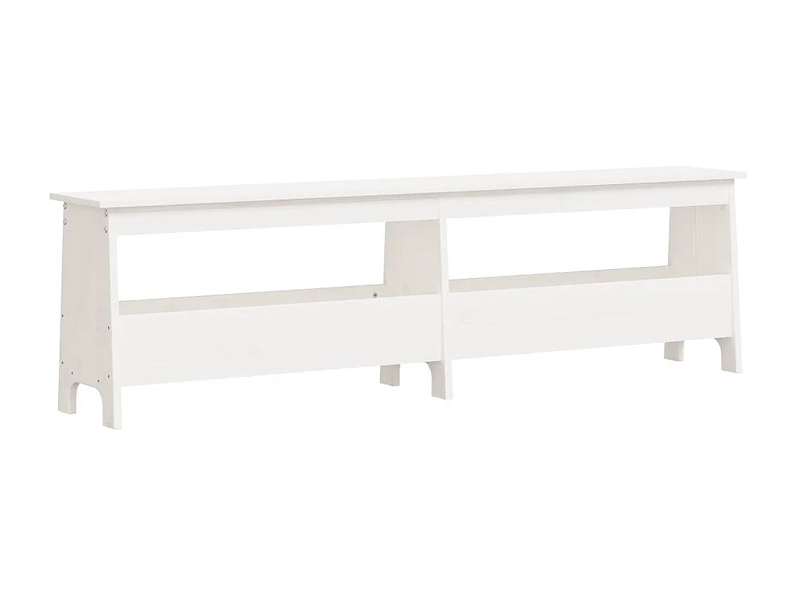 Banc d'entrée blanc 160x28x45 bois de pin massif