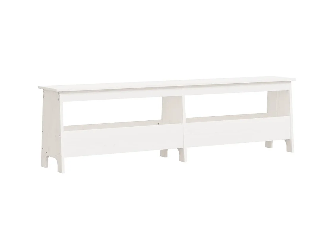 Banc d'entrée blanc 160x28x45 bois de pin massif