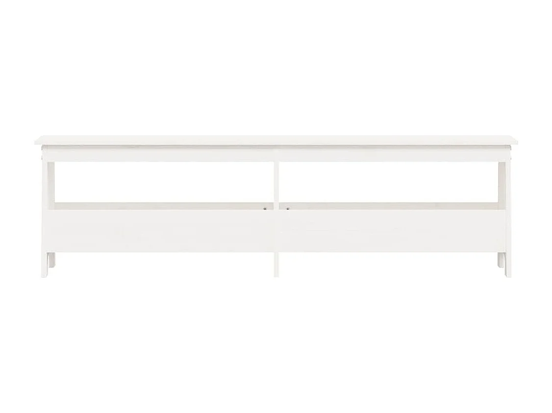 Banc d'entrée blanc 160x28x45 bois de pin massif