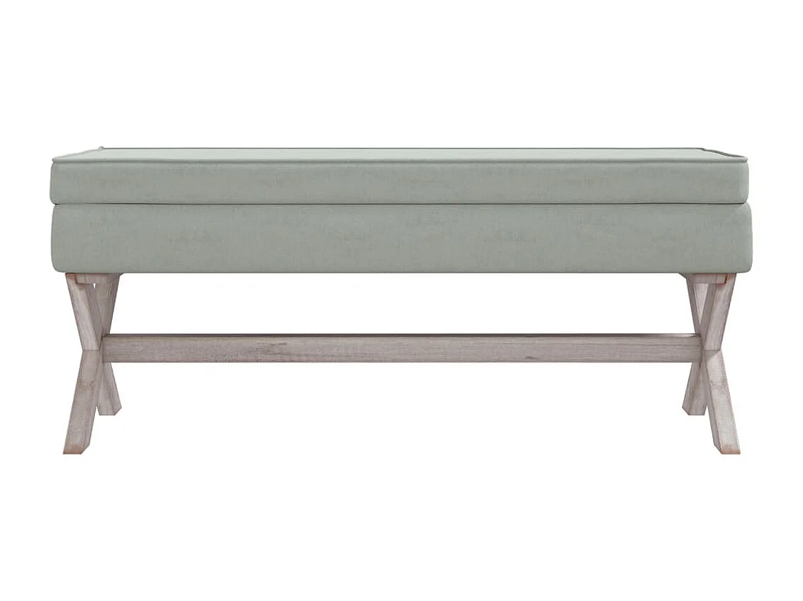 Tabouret de rangement Gris clair 110x45x49 Velours