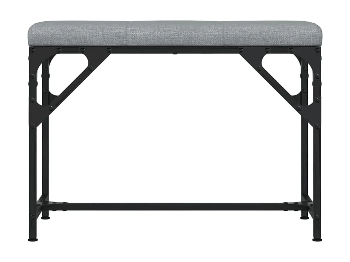 Banc à manger gris clair 62x32x45 acier et tissu