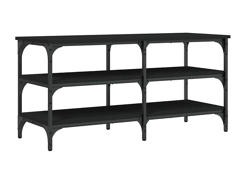 Banc à chaussures noir 100x38,5x49 bois d'ingénierie