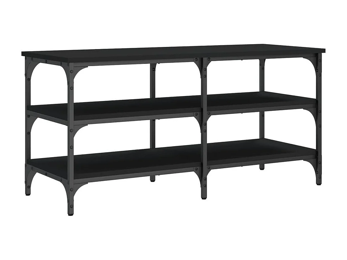 Banc à chaussures noir 100x38,5x49 bois d'ingénierie