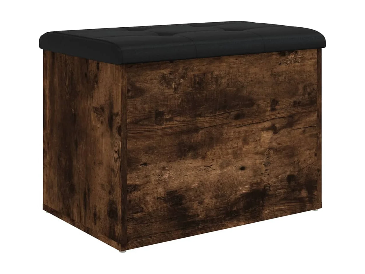 Banc de rangement chêne fumé 62x42x45 bois d'ingénierie
