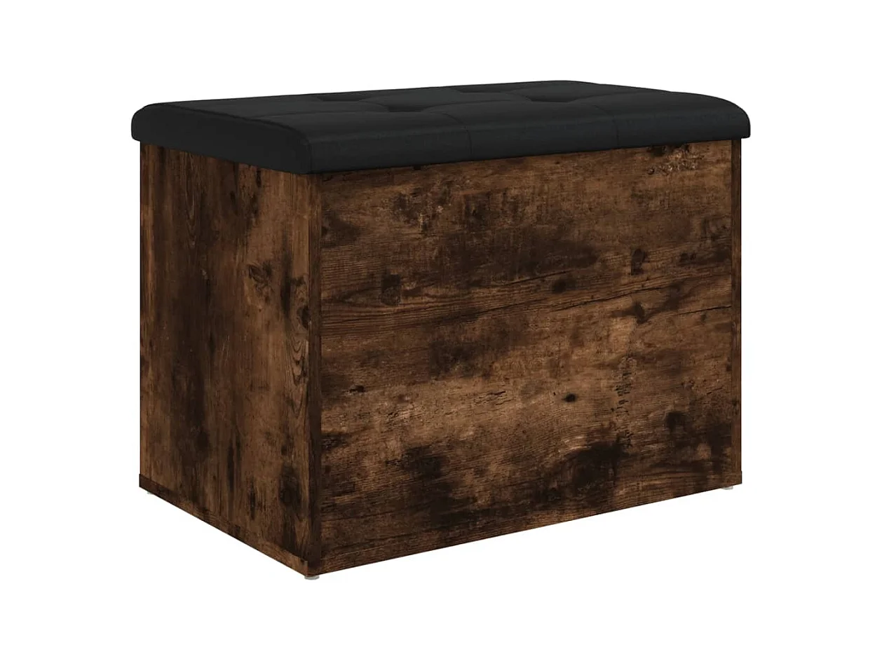 Banc de rangement chêne fumé 62x42x45 bois d'ingénierie