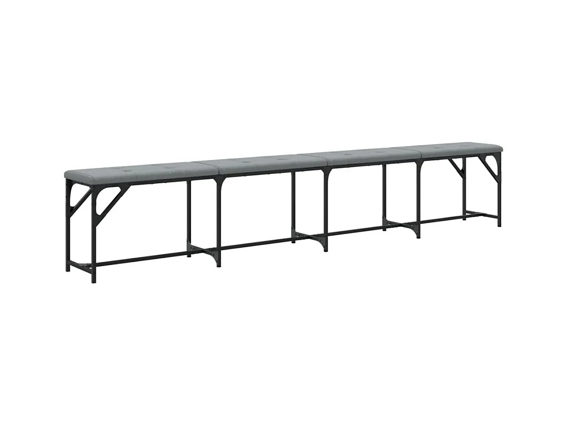 Banc à manger gris clair 248x32x45 acier et tissu