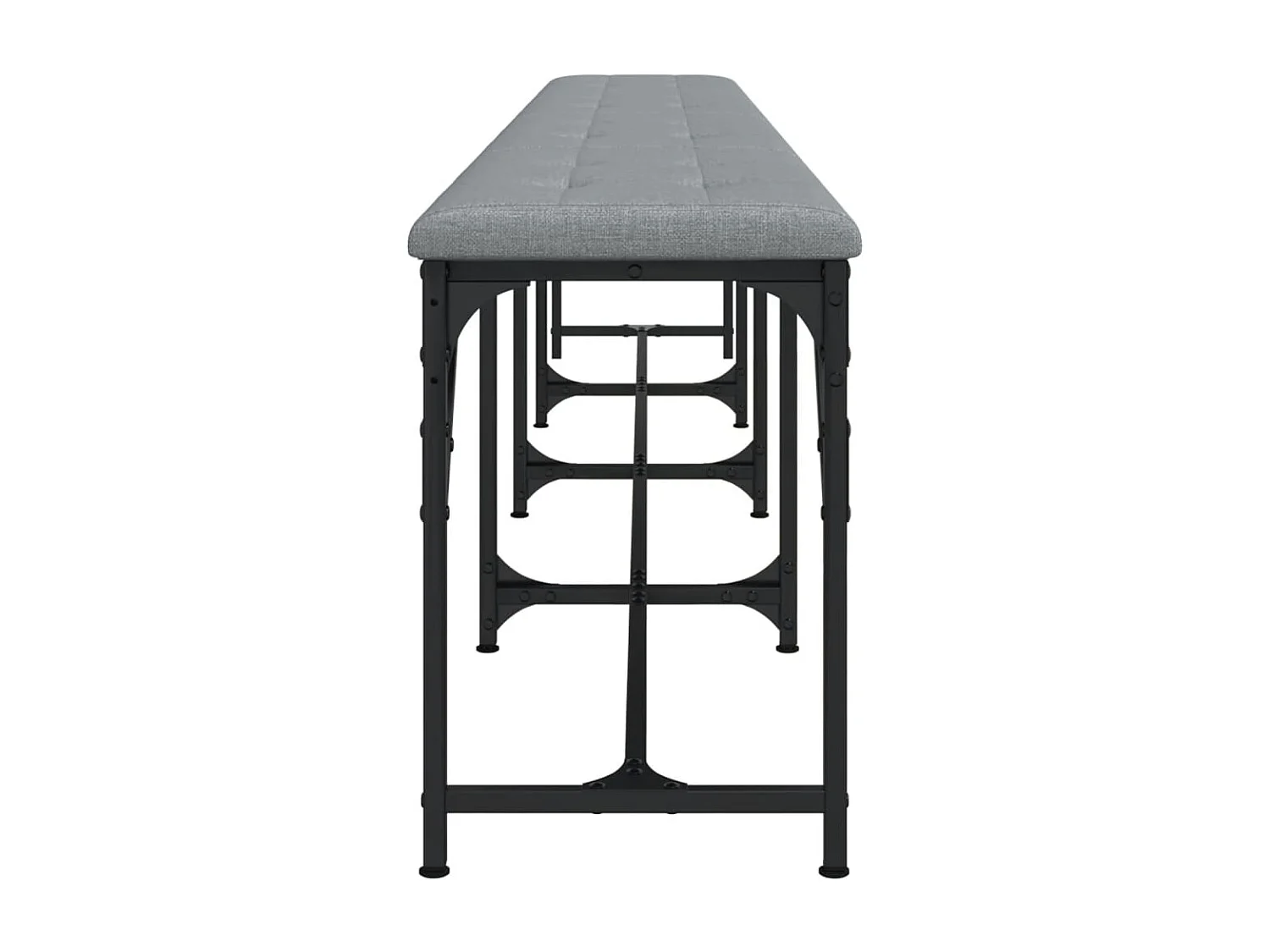 Banc à manger gris clair 248x32x45 acier et tissu