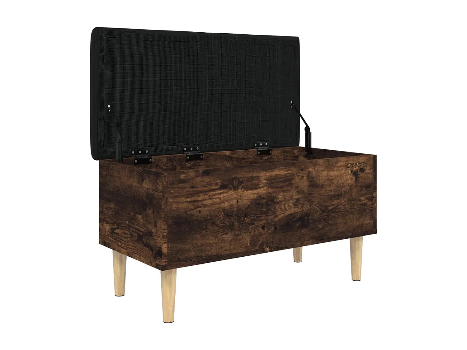 Banc de rangement chêne fumé 82x42x46 bois d'ingénierie