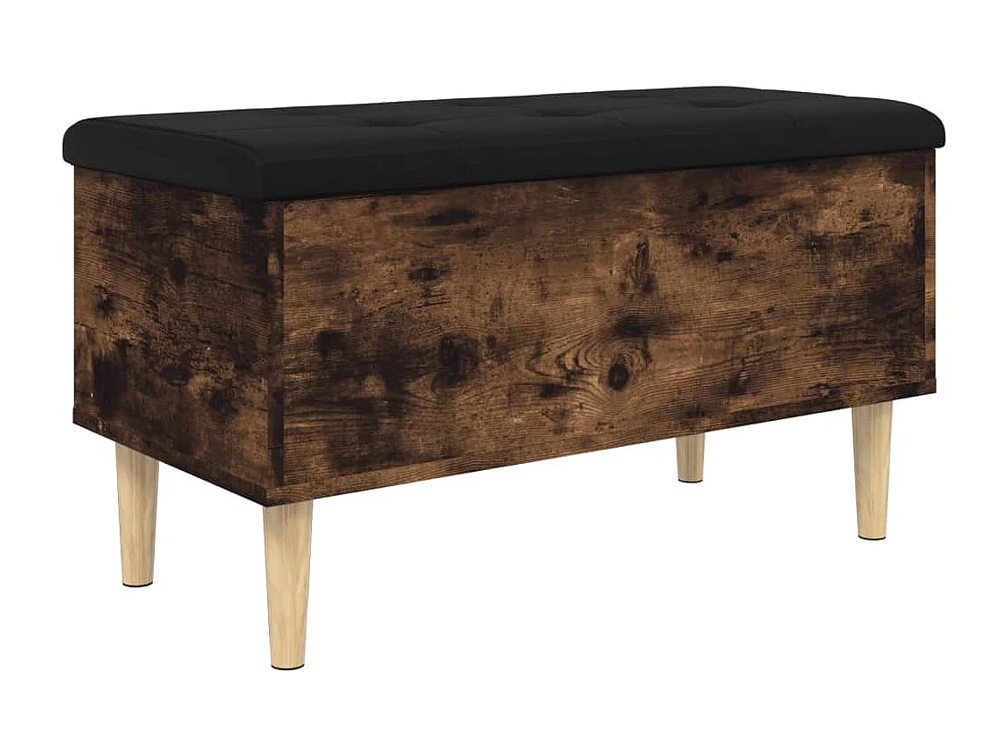 Banc de rangement chêne fumé 82x42x46 bois d'ingénierie