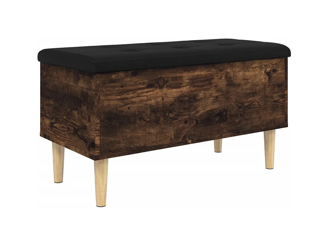 Banc de rangement chêne fumé 82x42x46 bois d'ingénierie