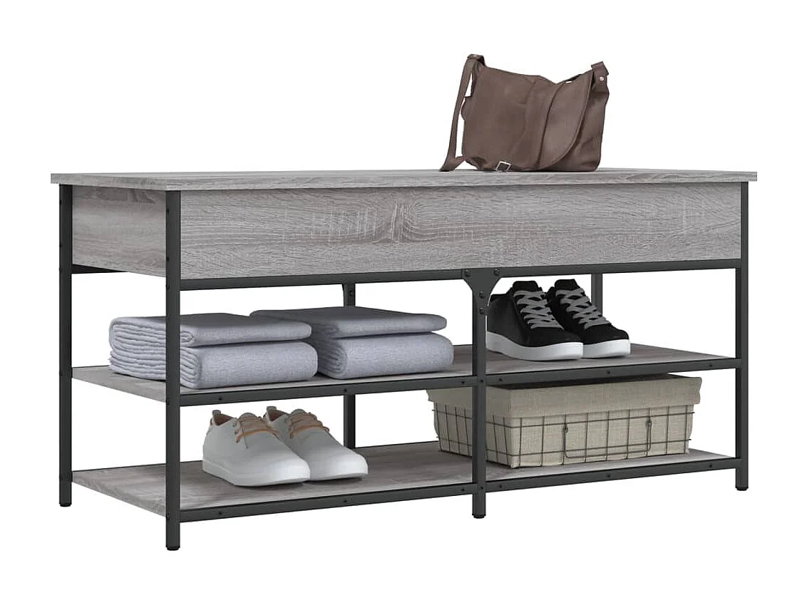 Banc à chaussures sonoma gris 100x42,5x50 bois d'ingénierie