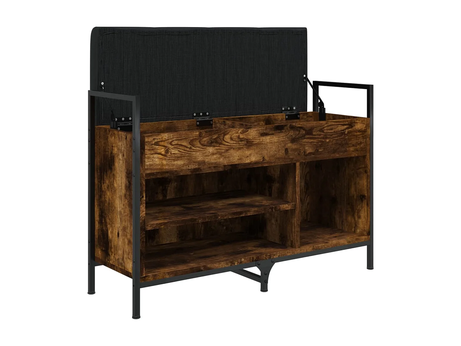 Banc à chaussures chêne fumé 85,5x32x57,5 bois d'ingénierie