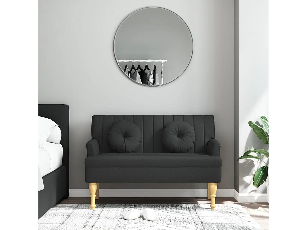 Banc avec coussins noir 113x64,5x75,5 tissu