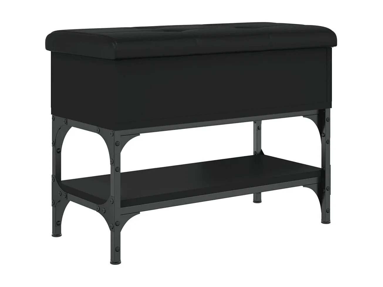 Banc à chaussures noir 62x32x45 bois d'ingénierie
