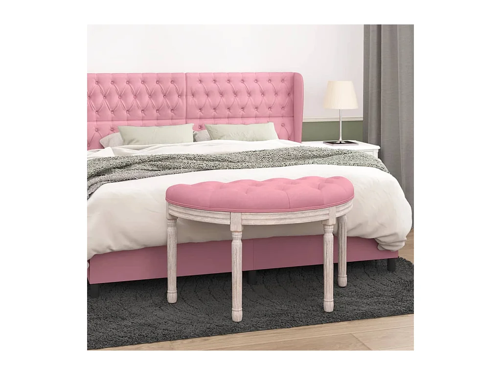 Bankje 81,5x41x49 cm fluweel roze