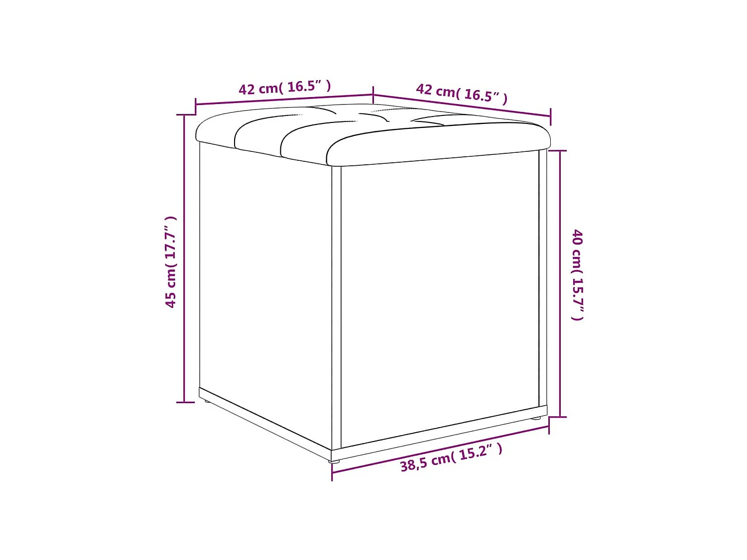 Banc de rangement sonoma gris 42x42x45 bois d'ingénierie