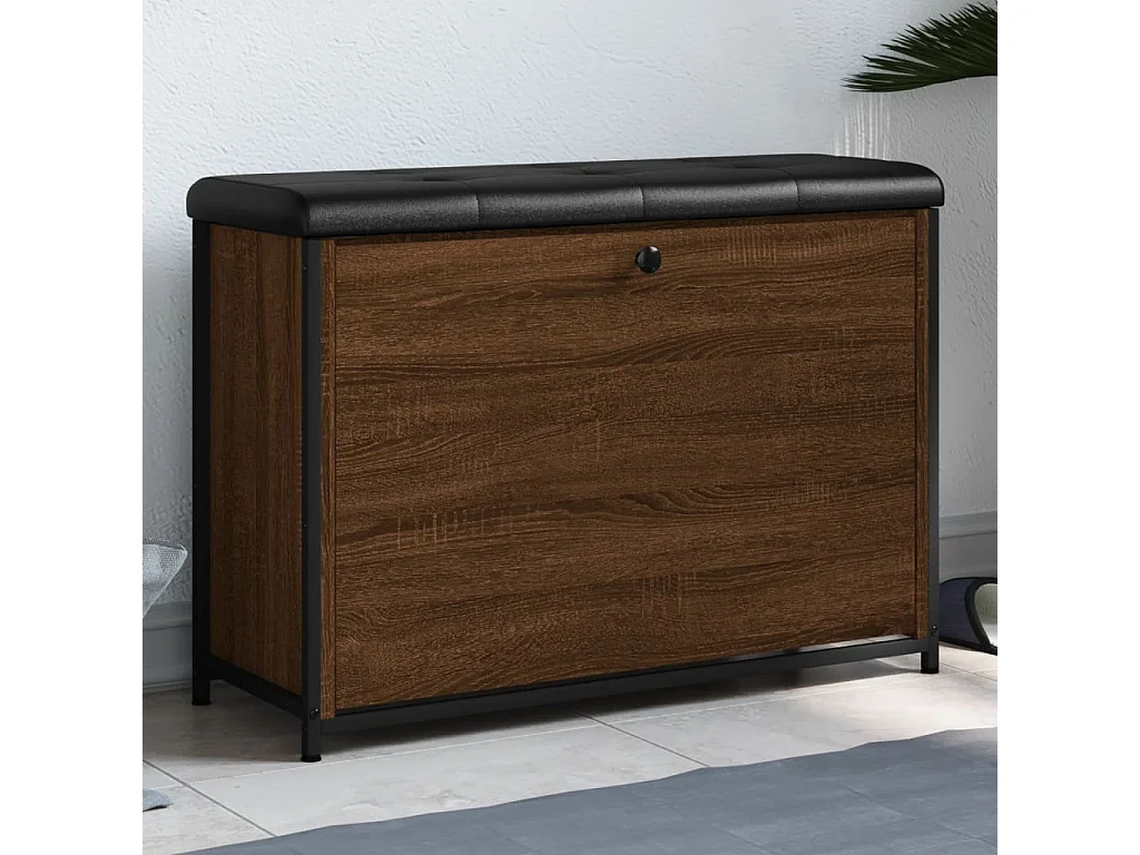 Banc à chaussures avec tiroir rabattable chêne fumé 82x32x56