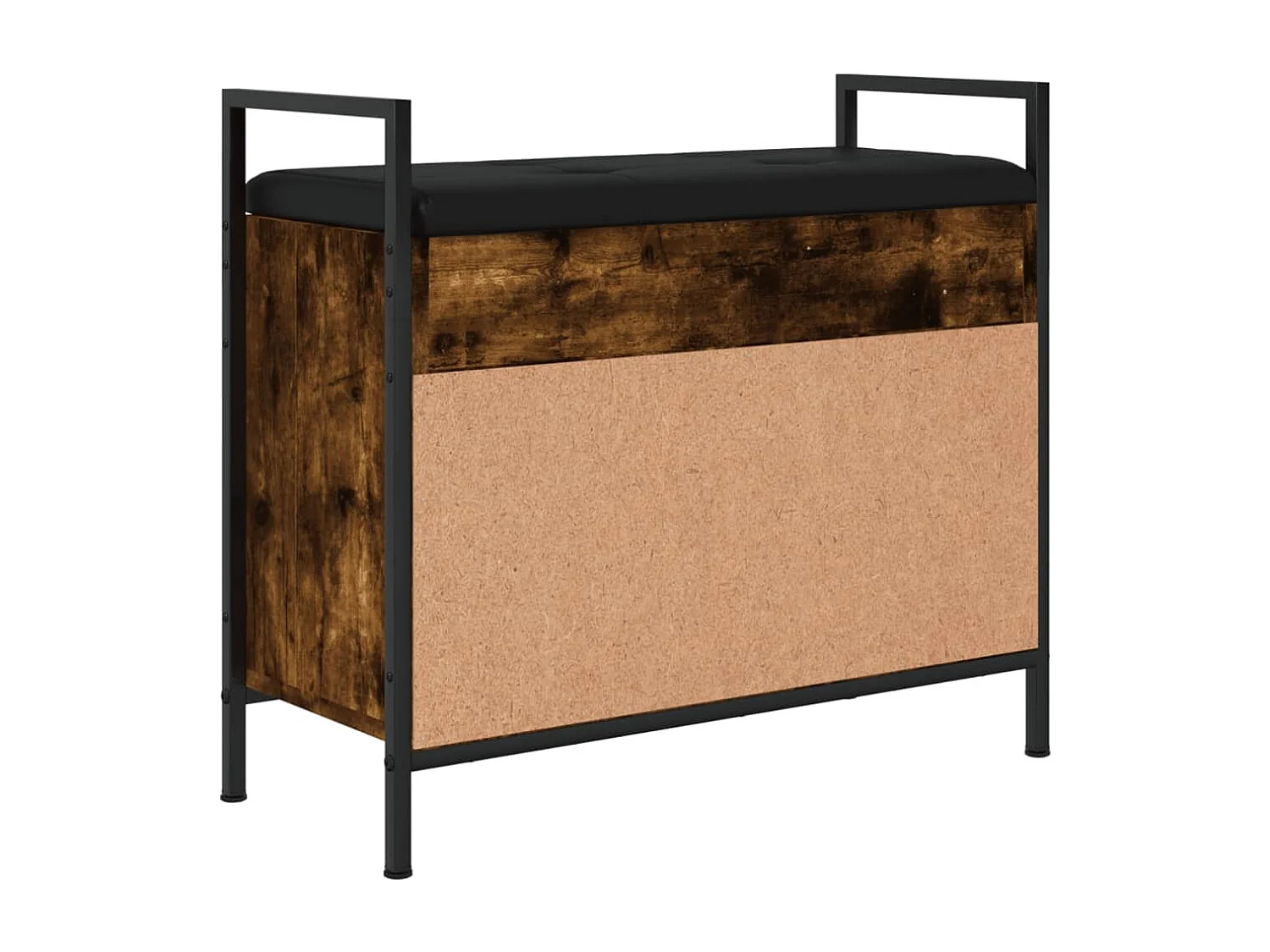 Banc à chaussures chêne fumé 65,5x32x57,5 bois d'ingénierie