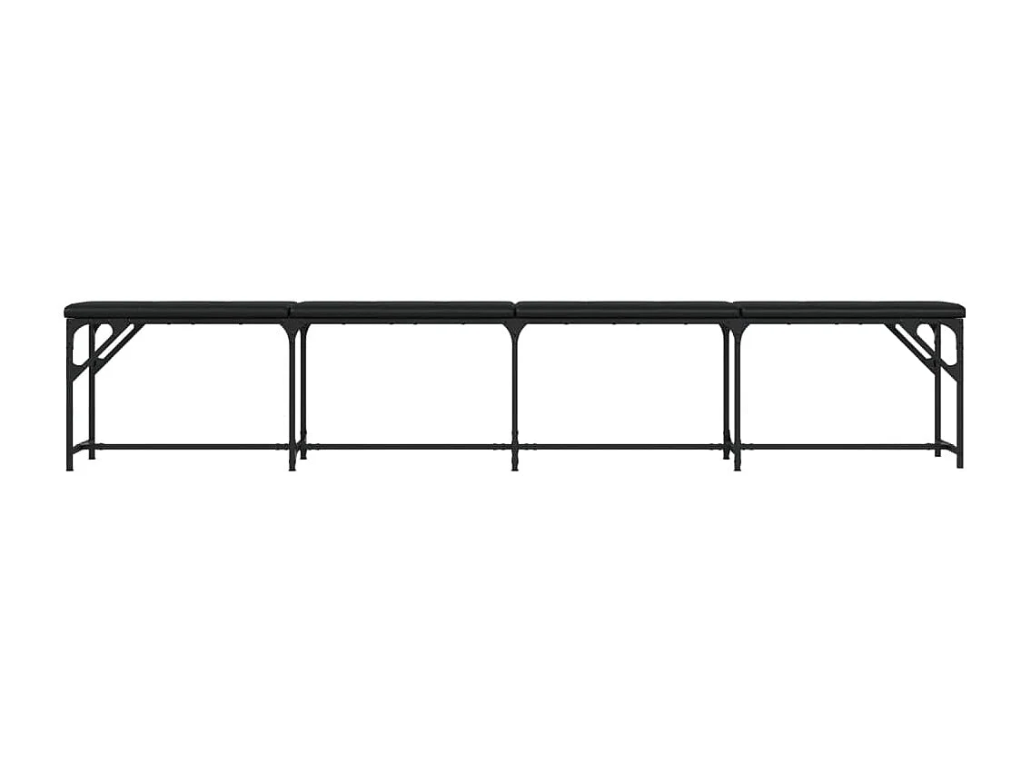 Banc à manger noir 248x32x45 acier et similicuir