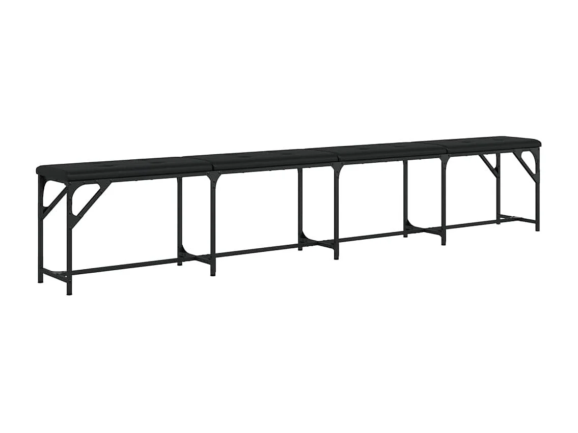 Banc à manger noir 248x32x45 acier et similicuir