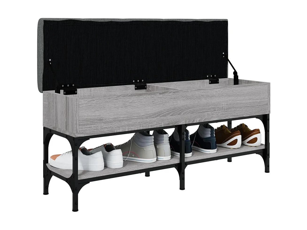 Banc à chaussures sonoma gris 102x32x45 bois d'ingénierie