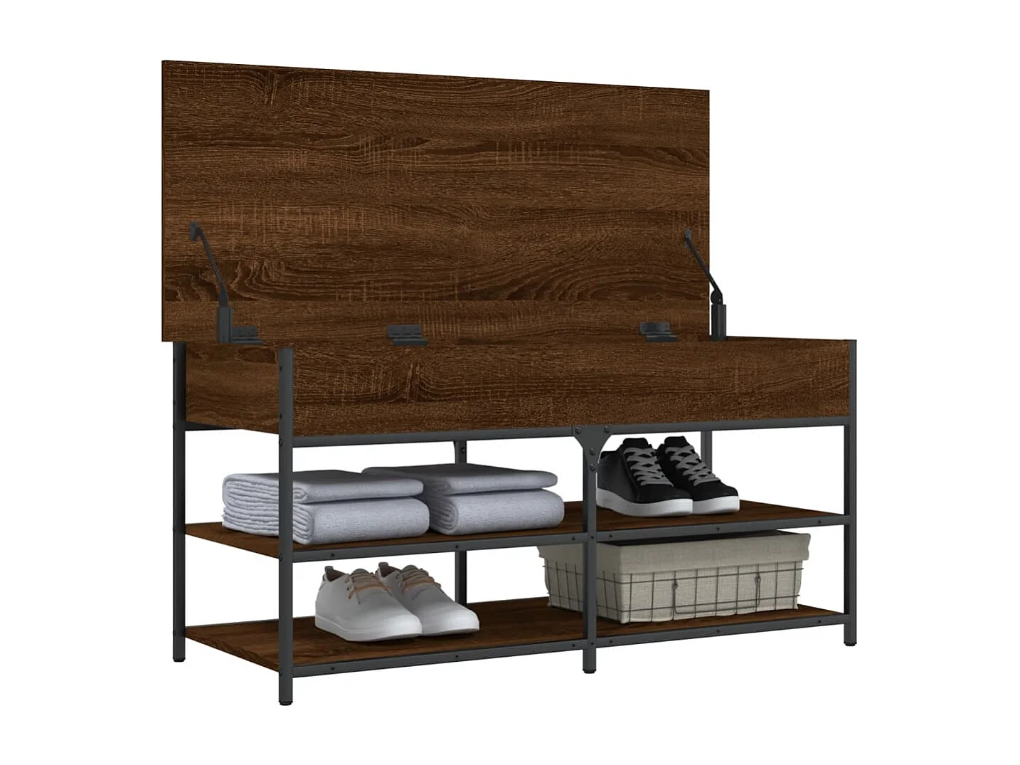 Banc à chaussures chêne marron 100x42,5x50 bois d'ingénierie