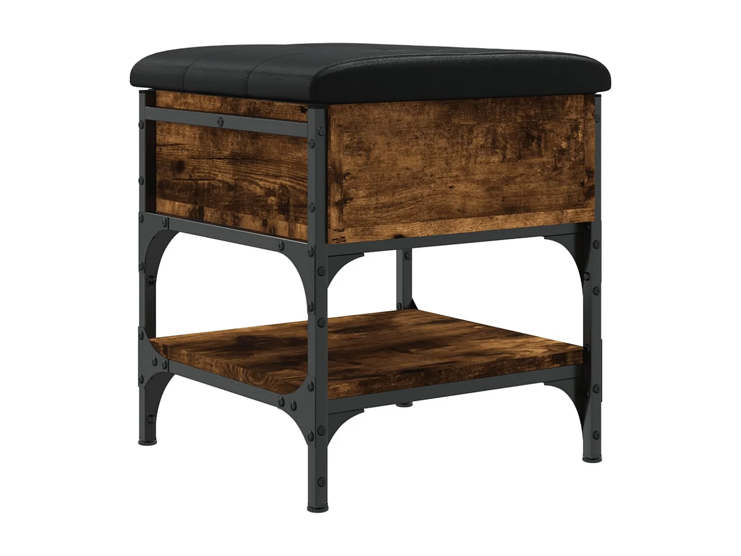 Banc à chaussures chêne fumé 42x42x45 bois d'ingénierie