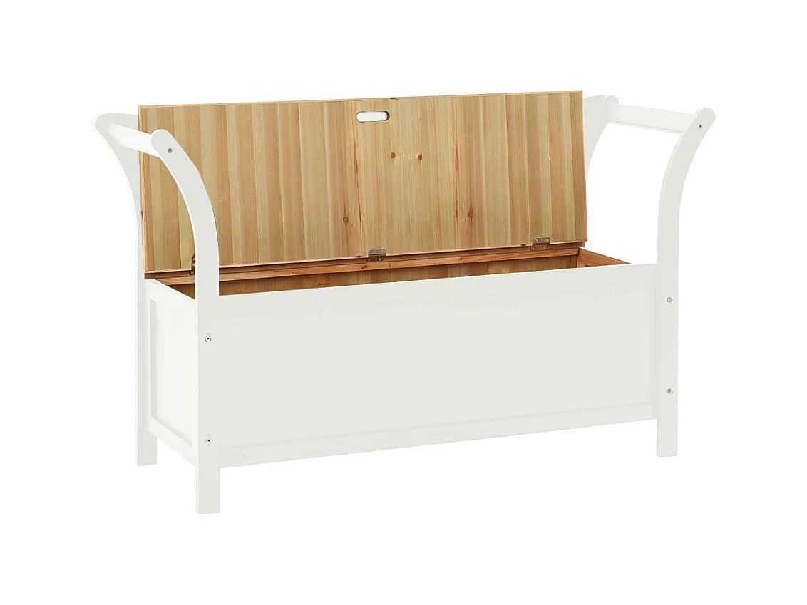 Bankje 107x45x75,5 cm massief vurenhout wit