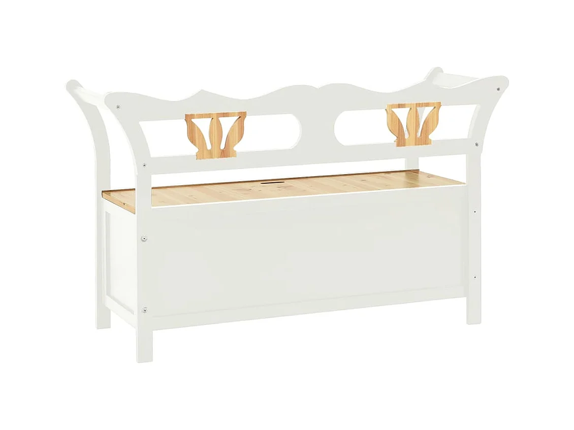 Bankje 107x45x75,5 cm massief vurenhout wit