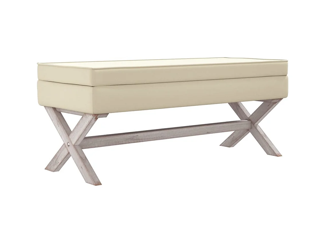 Tabouret de rangement Beige 110x45x49 Lin