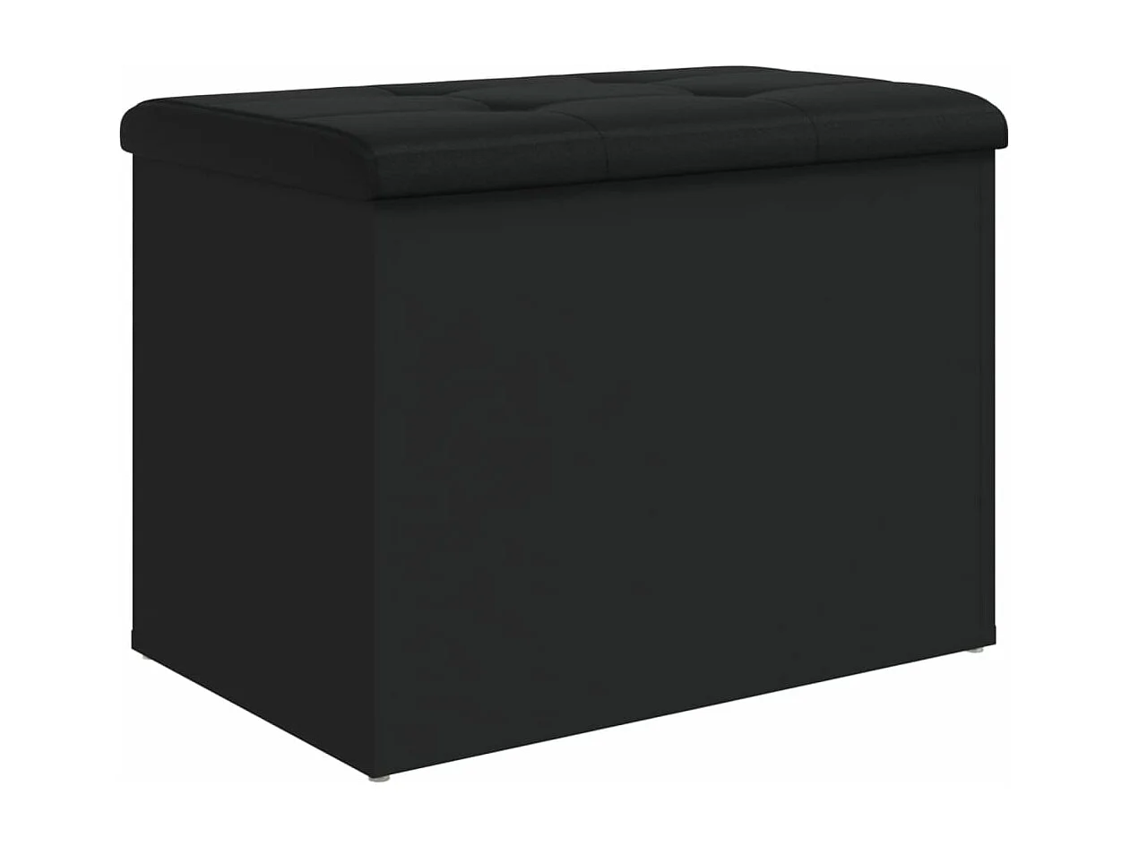 Banc de rangement noir 62x42x45 bois d'ingénierie