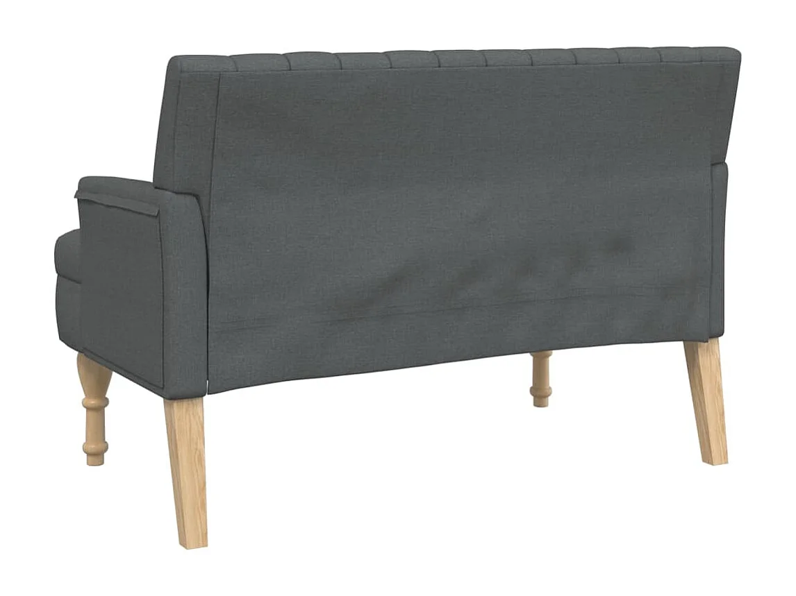 Banc avec coussins gris foncé 113x64,5x75,5 tissu