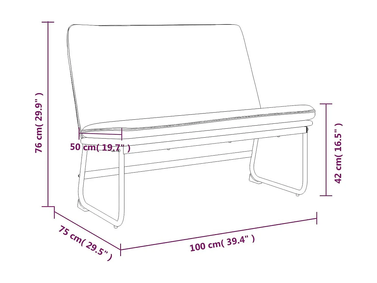 Banc Gris clair 100x75x76 Tissu