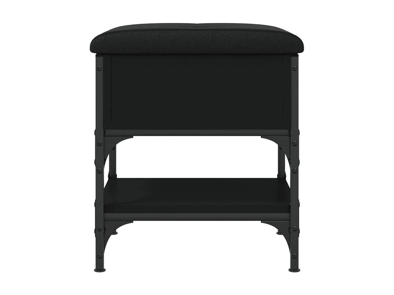 Banc à chaussures noir 42x42x45 bois d'ingénierie