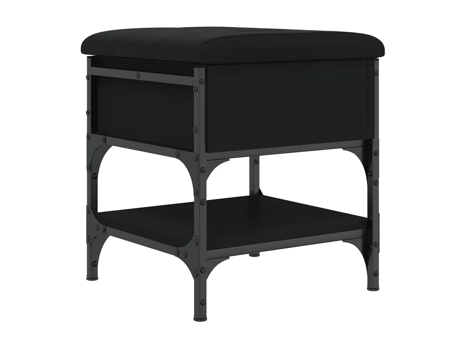 Banc à chaussures noir 42x42x45 bois d'ingénierie