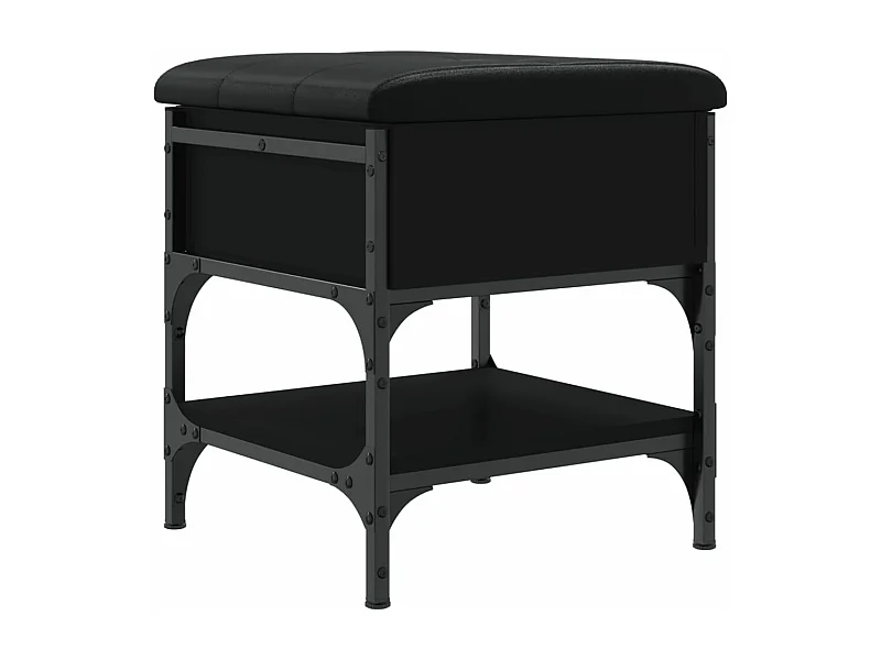 Banc à chaussures noir 42x42x45 bois d'ingénierie