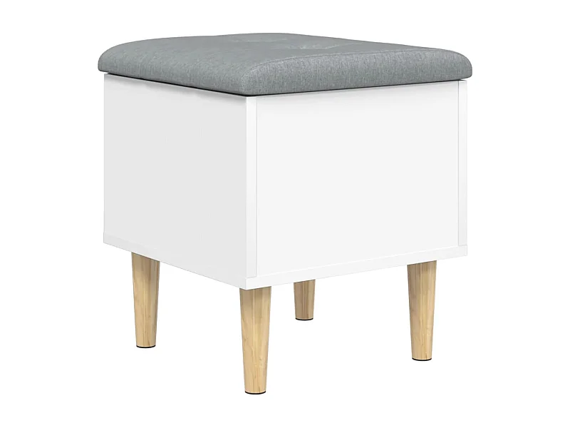 Banc de rangement blanc 42x42x46 bois d'ingénierie