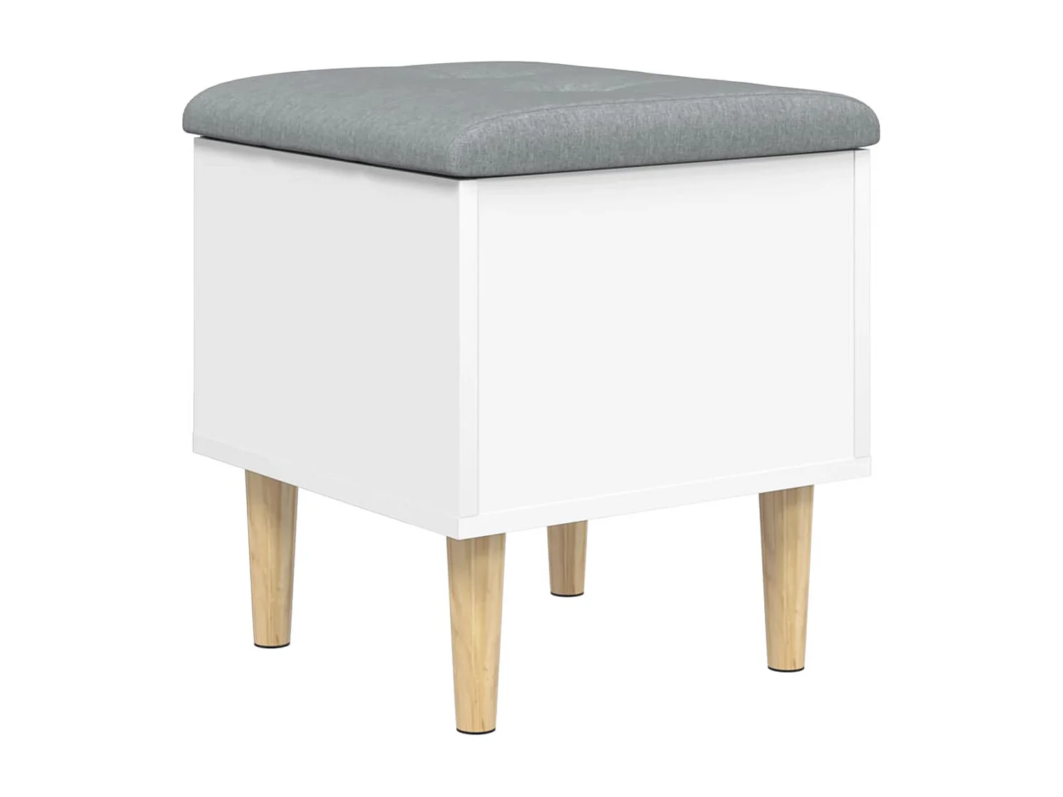 Banc de rangement blanc 42x42x46 bois d'ingénierie