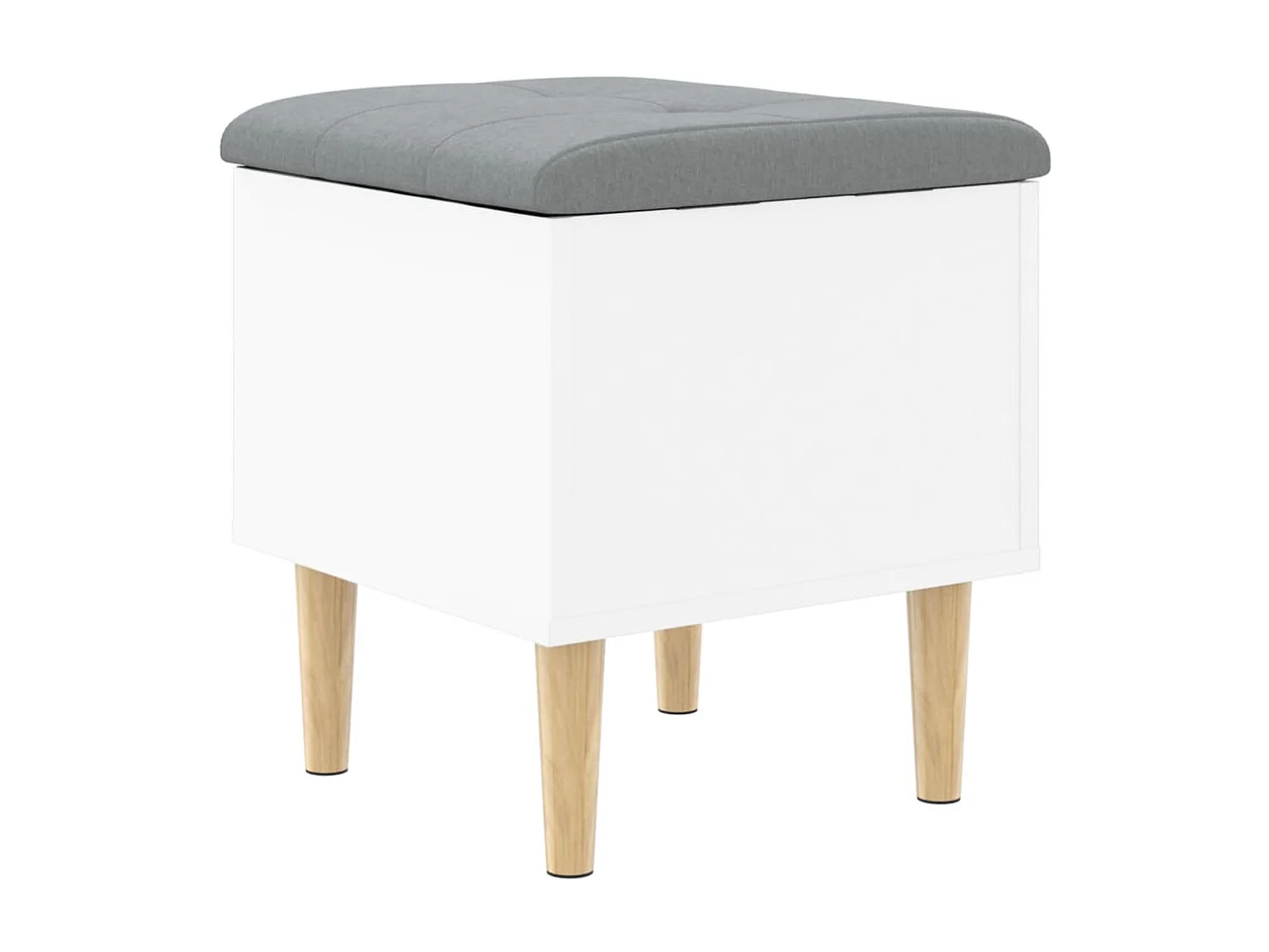 Banc de rangement blanc 42x42x46 bois d'ingénierie