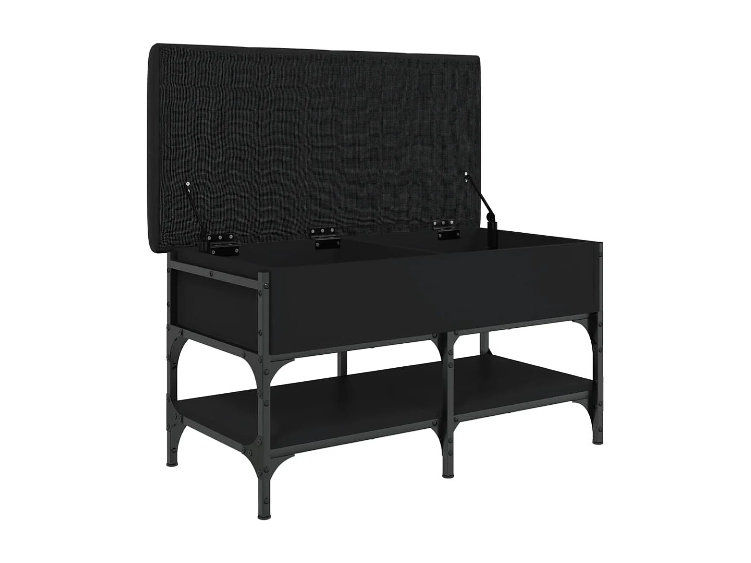 Banc à chaussures noir 82x42x45 bois d'ingénierie