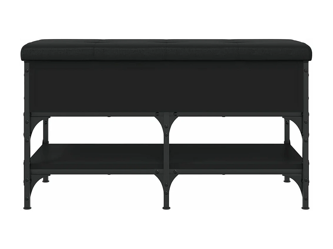 Banc à chaussures noir 82x42x45 bois d'ingénierie