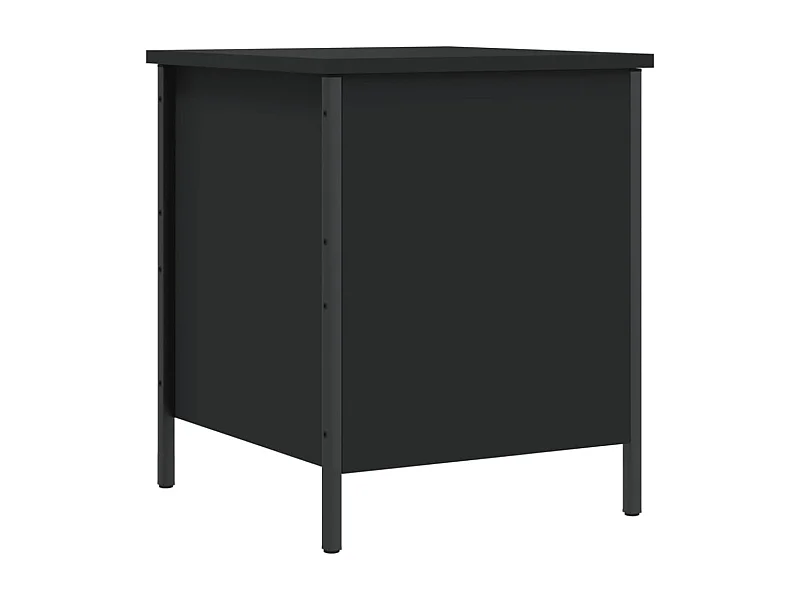 Banc de rangement noir 40x42,5x50 bois d'ingénierie