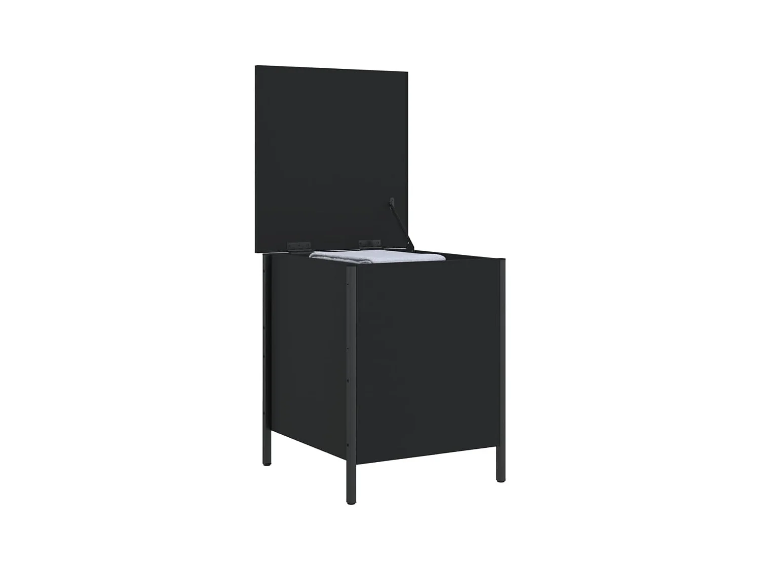 Banc de rangement noir 40x42,5x50 bois d'ingénierie