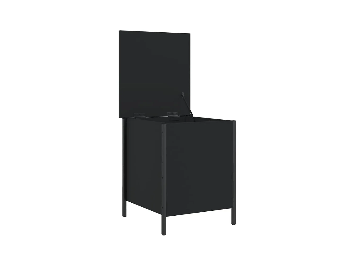 Banc de rangement noir 40x42,5x50 bois d'ingénierie