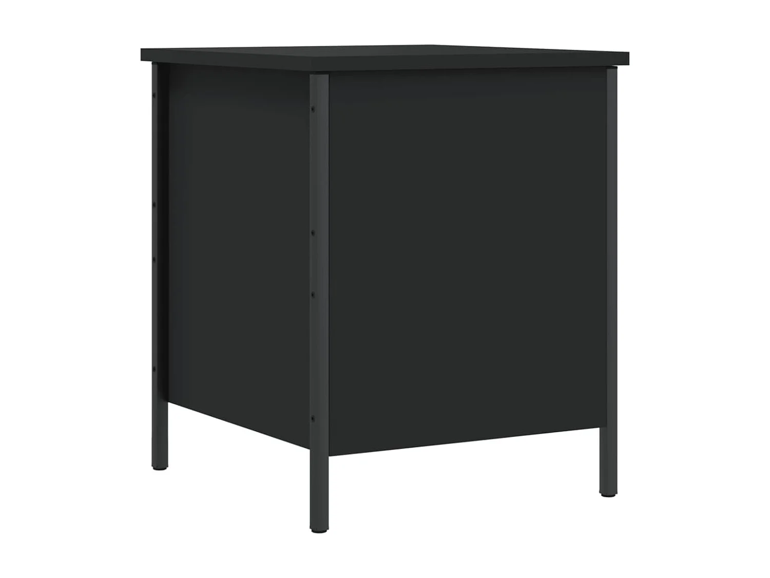 Banc de rangement noir 40x42,5x50 bois d'ingénierie