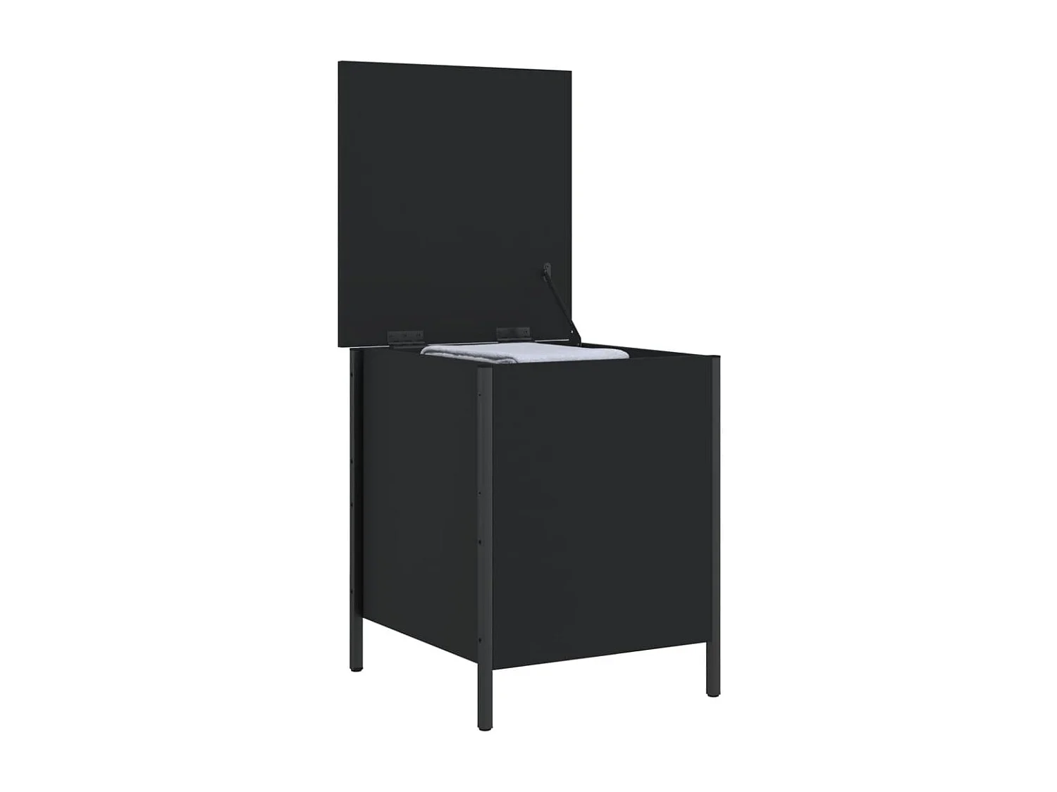 Banc de rangement noir 40x42,5x50 bois d'ingénierie