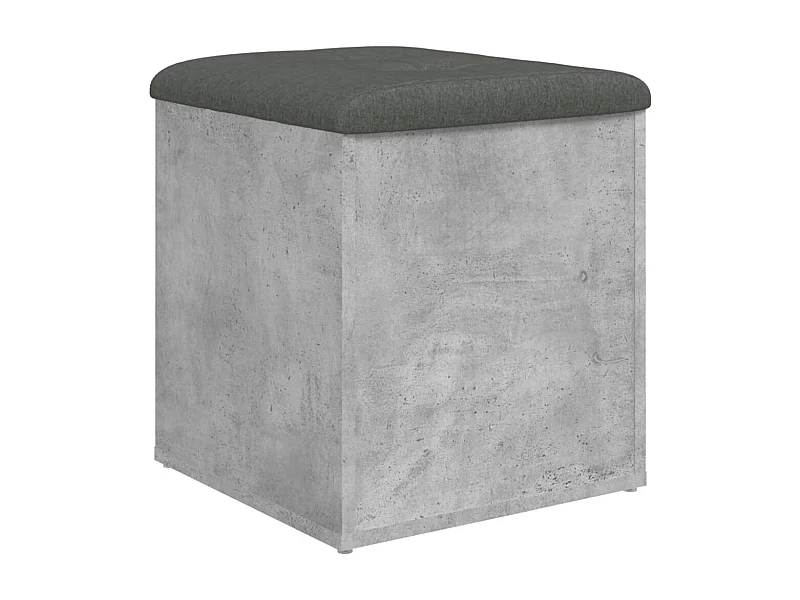 Banc de rangement gris béton 42x42x45 bois d'ingénierie