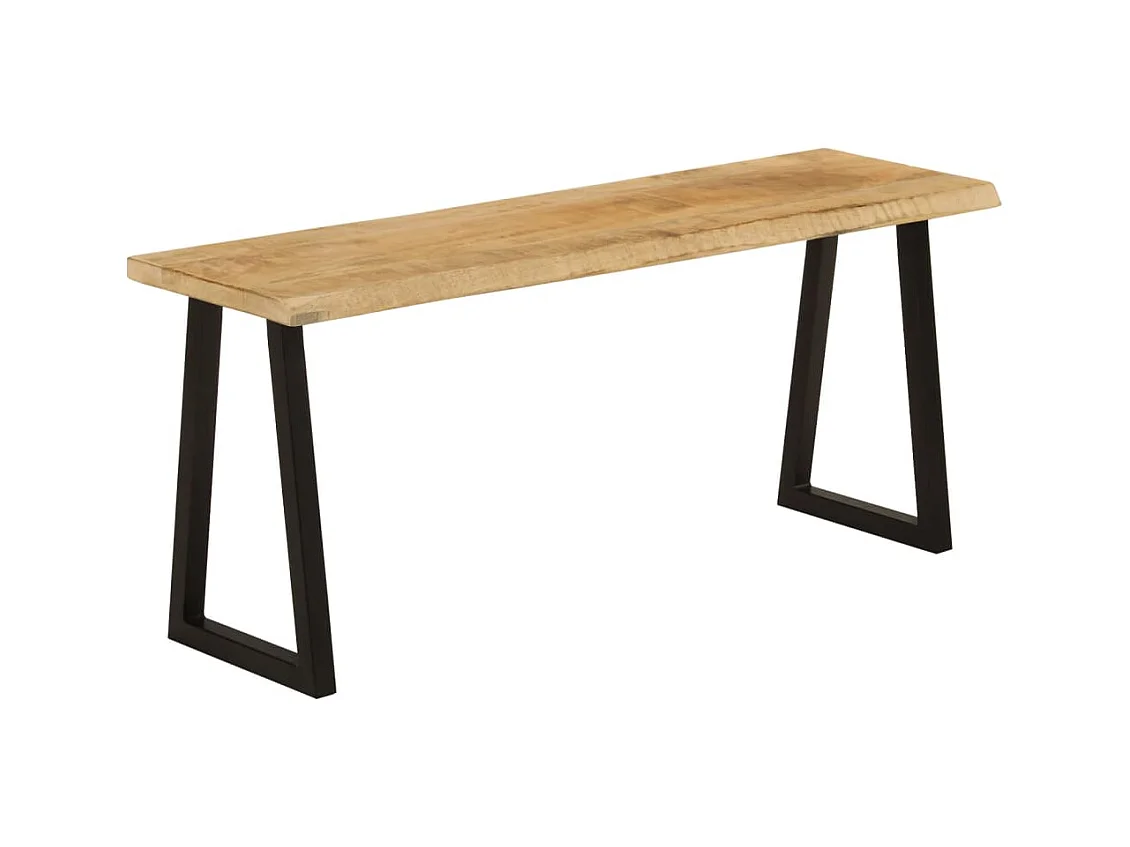 Banc avec bord vivant 105cm bois de manguier massif