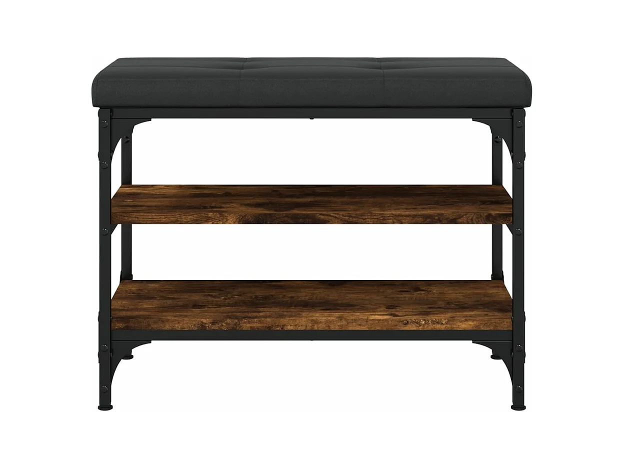 Banc à chaussures chêne fumé 62x32x47 bois d'ingénierie